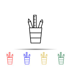Poster - office tools multi color style icon. simple thin line, outline vector of web icons for ui and ux, we