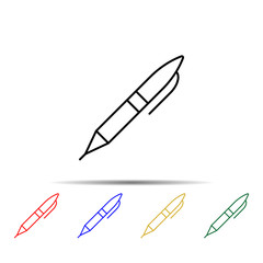 Poster - pen multi color style icon. Simple thin line, outline vector of web icons for ui and ux, website or mobile application