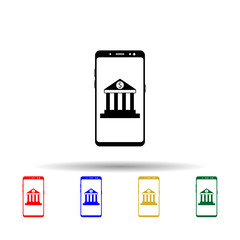 Poster - Smartphone online banking multi color style icon. Simple glyph, flat vector of mobile concept icons for ui and ux, website or mobile application