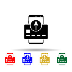 Poster - Smartphone online banking multi color style icon. Simple glyph, flat vector of mobile concept icons for ui and ux, website or mobile application