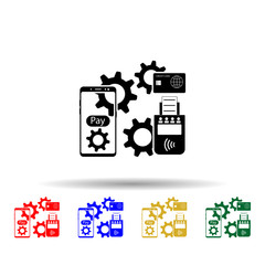 Poster - Smartphone, e payment multi color style icon. Simple glyph, flat vector of mobile concept icons for ui and ux, website or mobile application