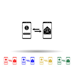 Poster - Smartphone bank notice multi color style icon. Simple glyph, flat vector of mobile concept icons for ui and ux, website or mobile application