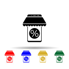 Poster - Smartphone discount sales multi color style icon. Simple glyph, flat vector of mobile concept icons for ui and ux, website or mobile application