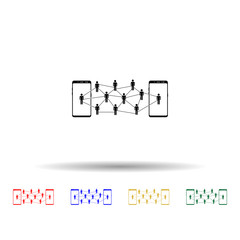 Poster - Smartphone silent multi color style icon. Simple glyph, flat vector of mobile concept icons for ui and ux, website or mobile application