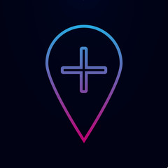 Poster - Add a point on the map nolan icon. Simple thin line, outline vector of web icons for ui and ux, website or mobile application