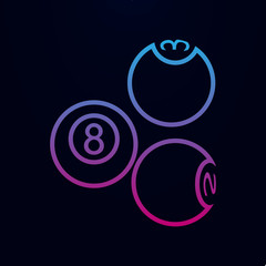 Poster - Billiard balls nolan icon. Simple thin line, outline vector of web icons for ui and ux, website or mobile application