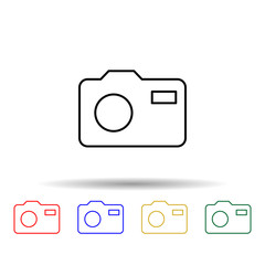 Poster - camera multi color style icon. Simple thin line, outline vector of web icons for ui and ux, website or mobile application
