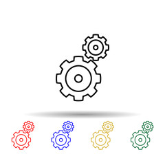 Poster - two gears multi color style icon. simple thin line, outline vector of web icons for ui and ux, websi
