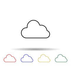 Poster - cloud multi color style icon. Simple thin line, outline vector of web icons for ui and ux, website or mobile application