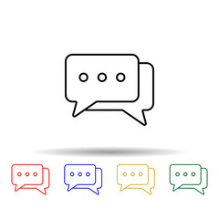Poster - correspondence bubbles multi color style icon. Simple thin line, outline vector of web icons for ui and ux, website or mobile application