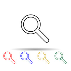 Poster - magnifier multi color style icon. Simple thin line, outline vector of web icons for ui and ux, website or mobile application
