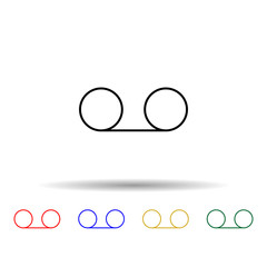 Poster - write character multi color style icon. Simple thin line, outline vector of web icons for ui and ux, website or mobile application