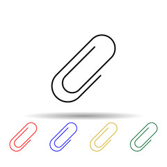 Poster - clip multi color style icon. Simple thin line, outline vector of web icons for ui and ux, website or mobile application