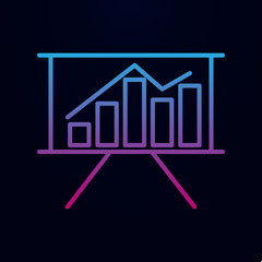 Poster - Chart on the board nolan icon. Simple thin line, outline vector of web icons for ui and ux, website or mobile application