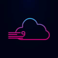 Poster - a cloud with a wind nolan icon. simple thin line, outline vector of web icons for ui and ux, website