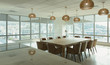 © Tom Merton/Caia Image - Conference table and pendant lights in modern office conference room