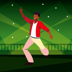 Wall Mural - young man dancing in nightclub