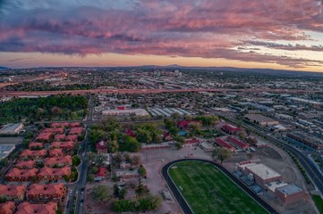 Wall Mural - Aerial View of Albuquerque, New Mexico at Sunset