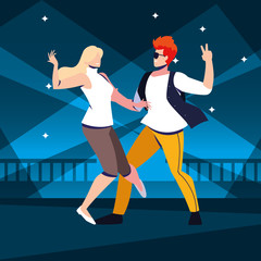 Wall Mural - couple of people dancing in nightclub