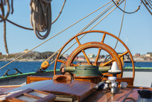 Wooden Sailboat Helm Steering Wheel