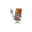 Cool clever Miner chocolate bar cartoon character design