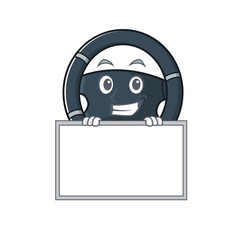 Sticker - A cute picture of car steering grinning with board