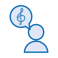 Poster - user avatar with speech bubble and music note sound