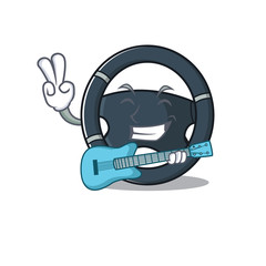 Poster - A mascot of car steering performance with guitar