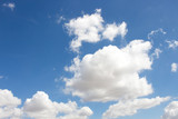 Fototapeta Na sufit - Bright blue sky with white clouds for background or wallpapers