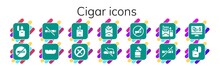 Modern Simple Set Of Cigar Vector Filled Icons