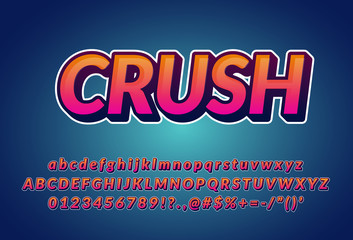 Poster - modern strong and bold 3d font typeface for poster, game title and website. trendy gradient color fo