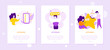 © LaVika - Apps review onboarding mobile app page screens set