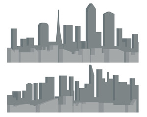 Wall Mural - Modern cityscape urban silhouette landscape city real estate seamless template vector illustration