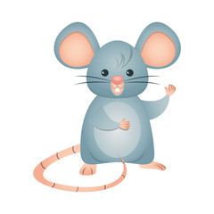 Wall Mural - cute little mouse isolated icon