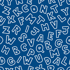 Wall Mural - Alphabet illustration background. Seamless pattern. Vector. アルファベットのパターン