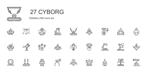 Canvas Print - cyborg icons set