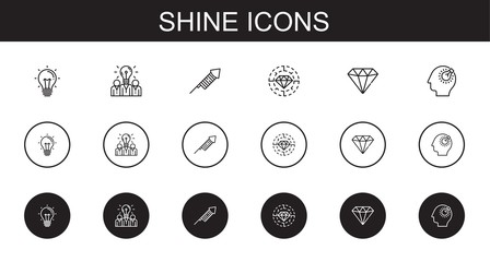 Wall Mural - shine icons set