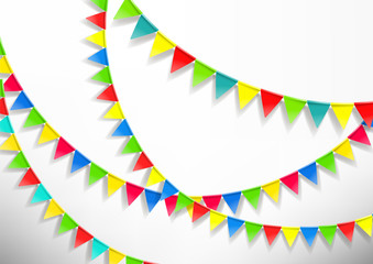 Poster - Color flags on white background. Vector banner template