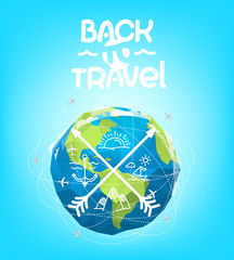 Poster - Back to travel vector concept with the Earth