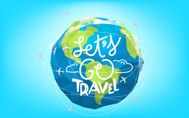 Poster - Lets go travel vector concept