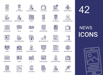 Sticker - news icons set