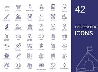recreation icons set