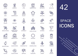 Wall Mural - space icons set