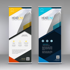 Fototapete - Vertical banner stand template design. can use for brochure flyer, covers ,infographics ,vector abstract geometric background, modern x-banner and flag-banner advertising design element