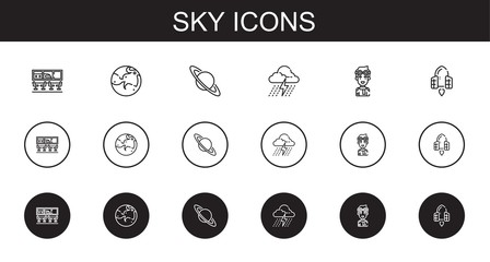 Wall Mural - sky icons set