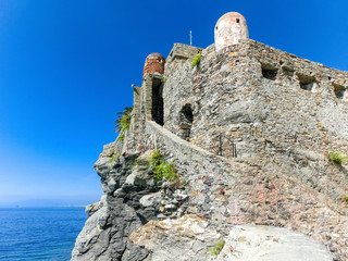 Wall Mural - Middle age fortress Castello Dragone in Camogli, Italy