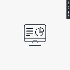 Poster - Data, analysis, monitoring, linear style sign for mobile concept and web design