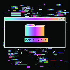 Aufkleber - Abstract technology background with User Interface or HUD elements and Pixelated Glitch Effect. Malware damage or hack attack concept.