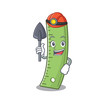 Cool clever Miner ruler cartoon character design