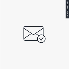 Poster - Inbox letter, linear style sign for mobile concept and web design